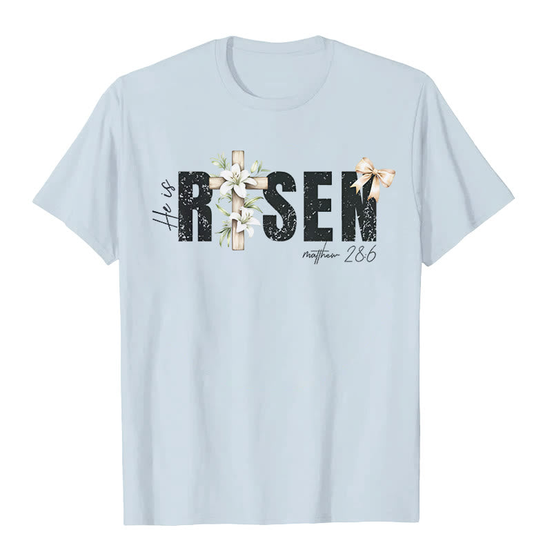 Christianartworkshop "He is RISEN" Short Sleeve T-shirt - Blue - 2XL - image 6