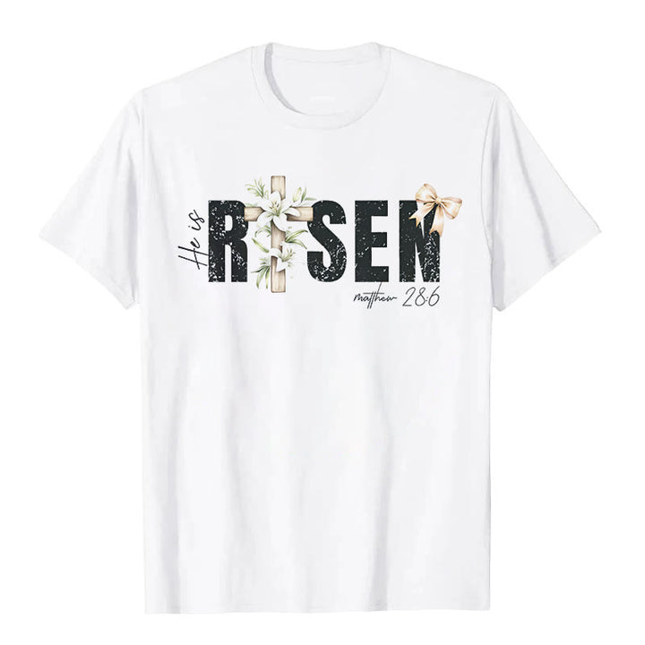 Christianartworkshop "He is RISEN" Short Sleeve T-shirt - White - 2XL - image 1
