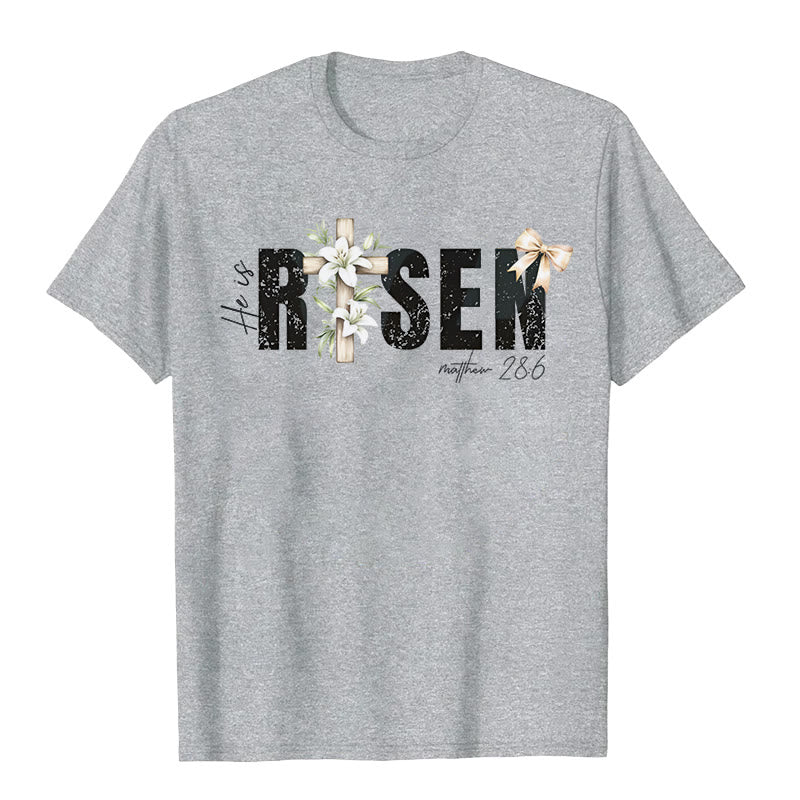 Christianartworkshop "He is RISEN" Short Sleeve T-shirt - Grey - 2XL - image 11