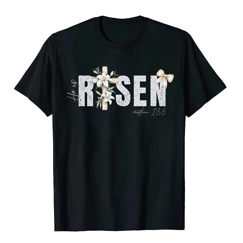 Christianartworkshop "He is RISEN" Short Sleeve T-shirt - Black - 2XL - image 4