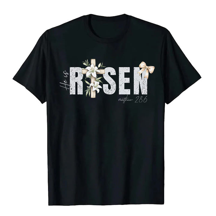 Christianartworkshop "He is RISEN" Short Sleeve T-shirt - Black - 2XL - image 4