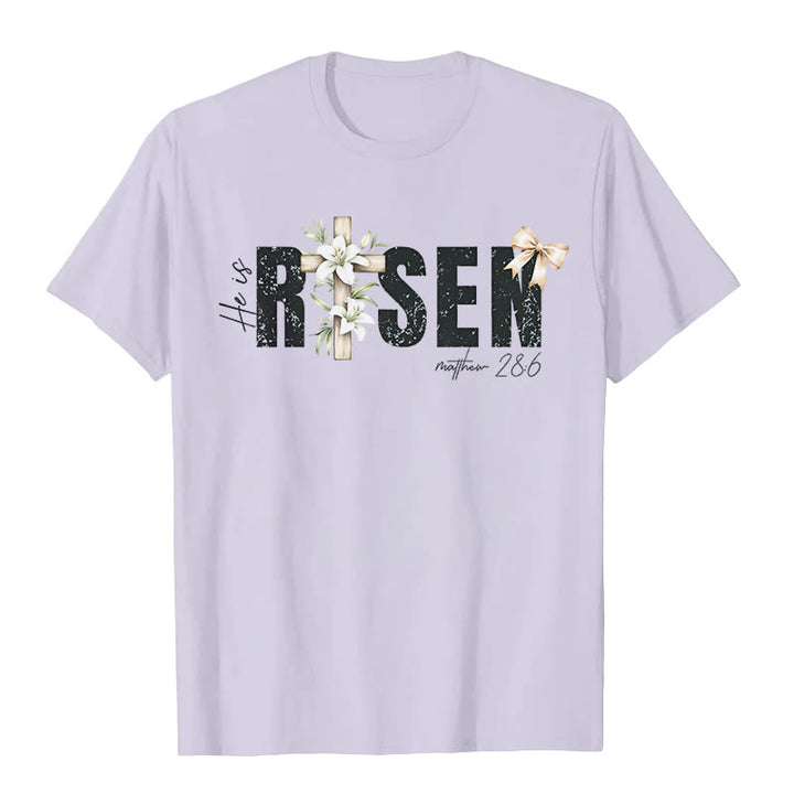 Christianartworkshop "He is RISEN" Short Sleeve T-shirt - Purple - 2XL - image 10