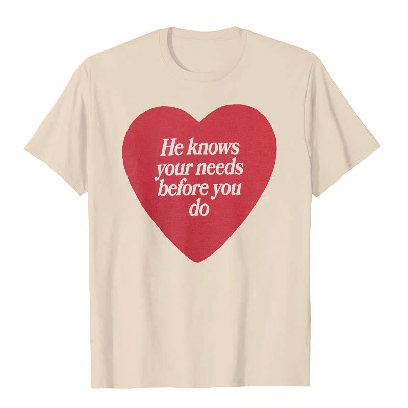 Christianartworkshop "He knows your needs before you do" T-shirt - Beige - 2XL - image 6