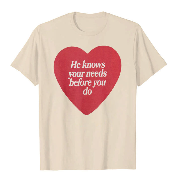 Christianartworkshop "He knows your needs before you do" T-shirt - Beige - 2XL - image 6
