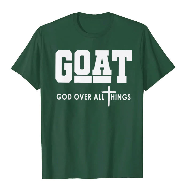 Christianartworkshop "GOD OVER ALL THINGS" T-shirt - Dark Green - 2XL - image 10