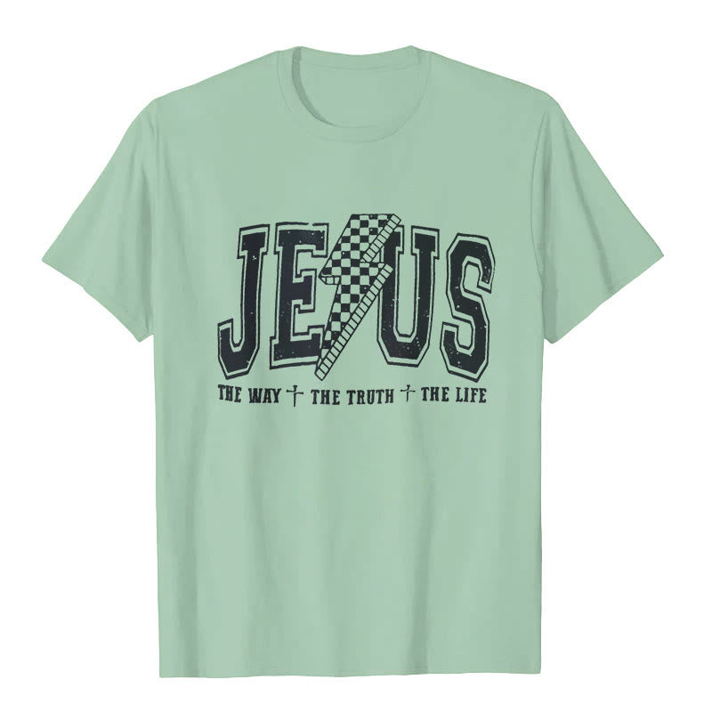 Christianartworkshop "JESUS THE WAY + THE TRUTH + THE LIFE" T-shirt - Light Green - 2XL - image 6