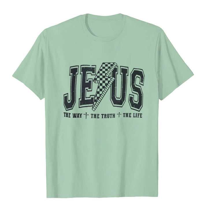 Christianartworkshop "JESUS THE WAY + THE TRUTH + THE LIFE" T-shirt - Light Green - 2XL - image 6