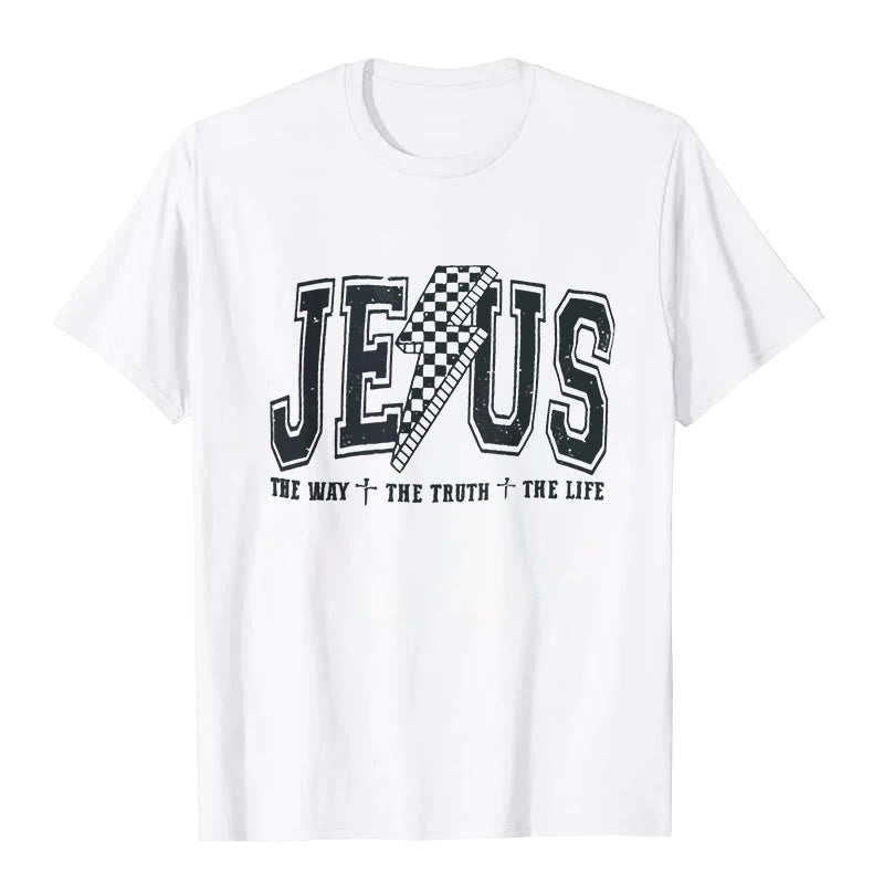 Christianartworkshop "JESUS THE WAY + THE TRUTH + THE LIFE" T-shirt - White - 2XL - image 1