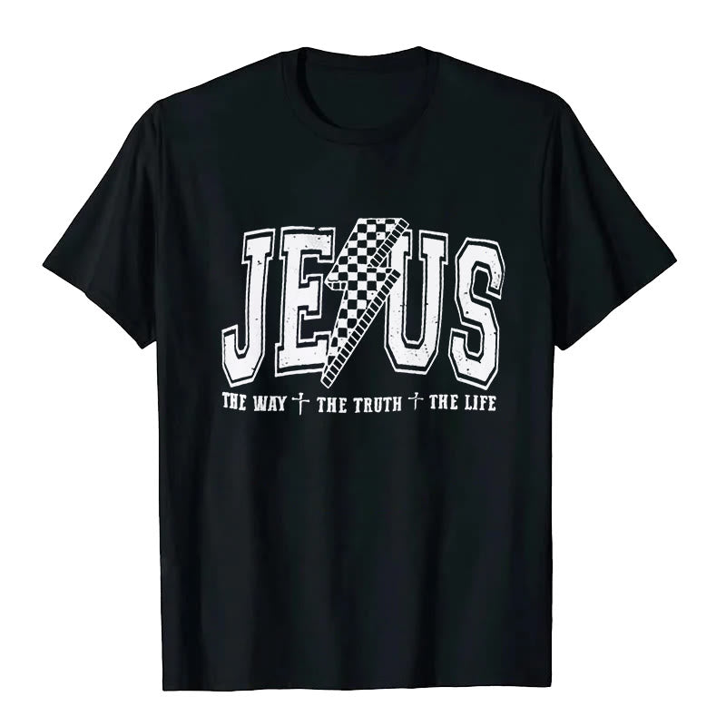 Christianartworkshop "JESUS THE WAY + THE TRUTH + THE LIFE" T-shirt - Black - 2XL - image 2