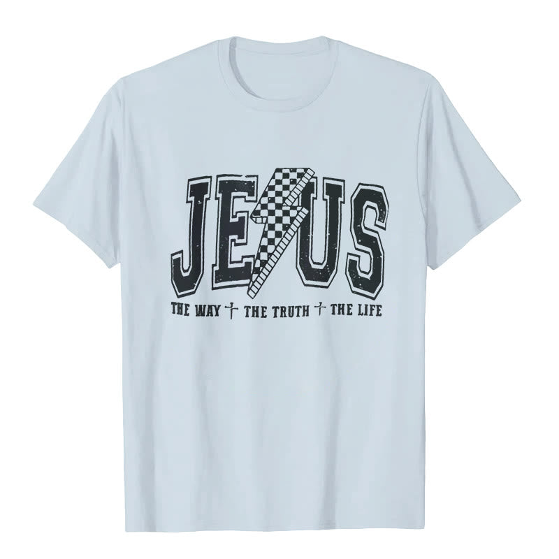 Christianartworkshop "JESUS THE WAY + THE TRUTH + THE LIFE" T-shirt - Blue - 2XL - image 4