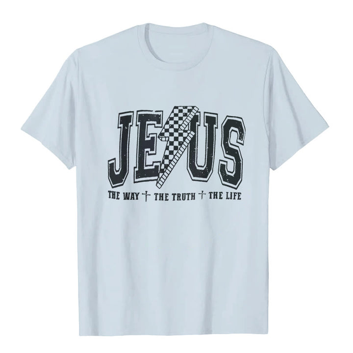 Christianartworkshop "JESUS THE WAY + THE TRUTH + THE LIFE" T-shirt - Blue - 2XL - image 4