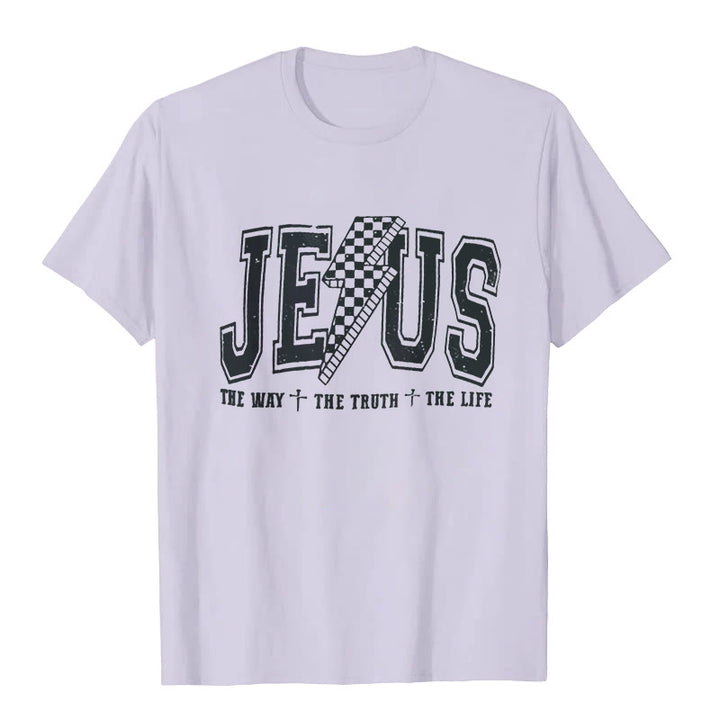 Christianartworkshop "JESUS THE WAY + THE TRUTH + THE LIFE" T-shirt - Purple - 2XL - image 8