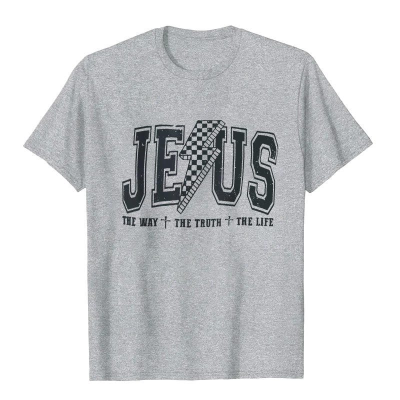 Christianartworkshop "JESUS THE WAY + THE TRUTH + THE LIFE" T-shirt - Grey - 2XL - image 9