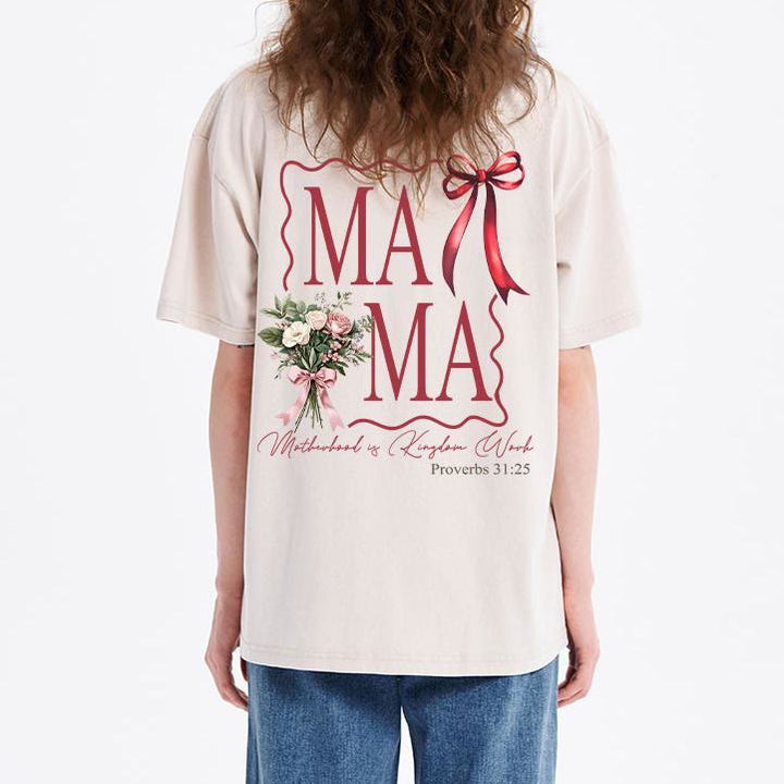 Christianartworkshop "MAMA" Flower Washed T-Shirt - image 3