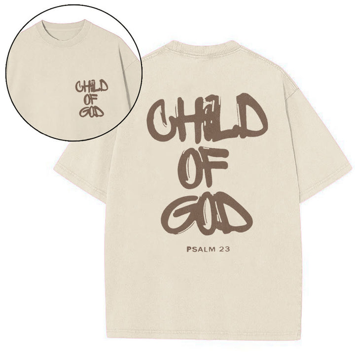 Christianartworkshop "CHILD OF GOD" Washed T-Shirt - Beige - 5XL - image 5
