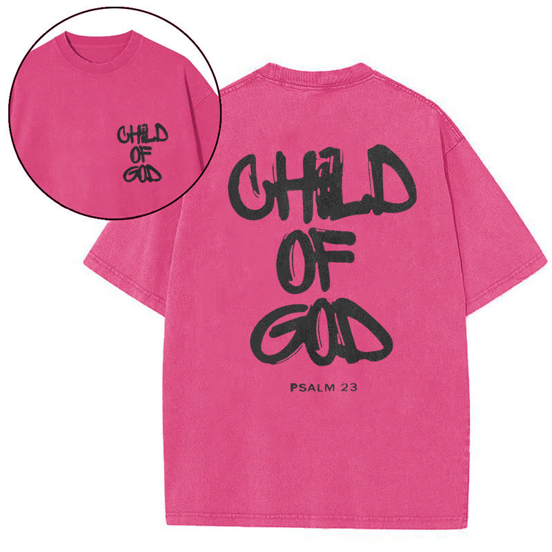 Christianartworkshop "CHILD OF GOD" Washed T-Shirt - Rose - 5XL - image 13