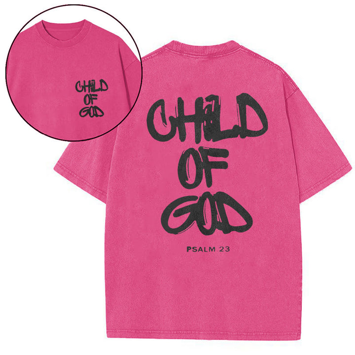 Christianartworkshop "CHILD OF GOD" Washed T-Shirt - Rose - 5XL - image 13