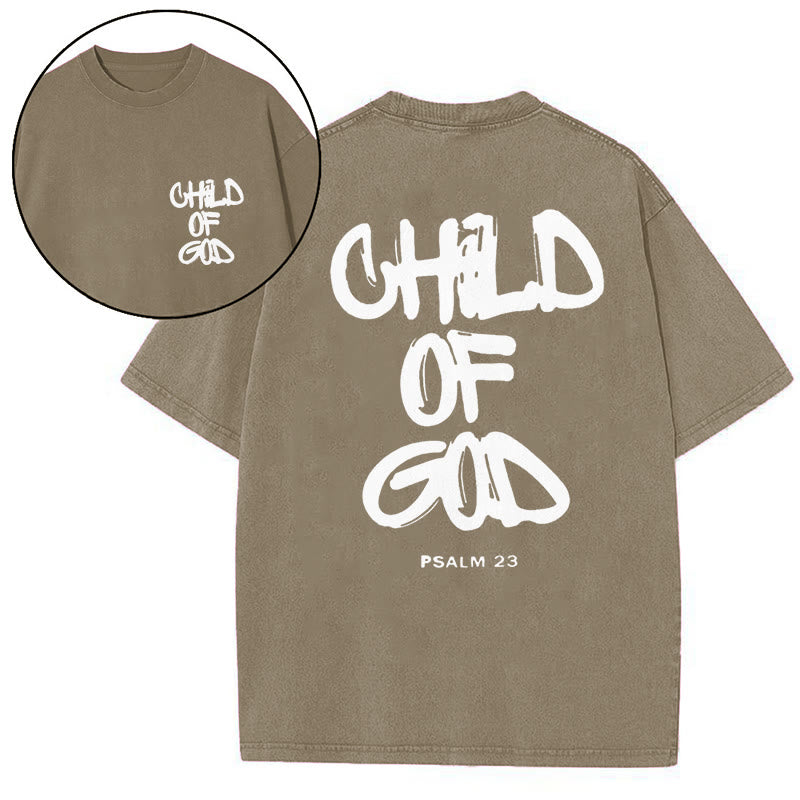 Christianartworkshop "CHILD OF GOD" Washed T-Shirt - Khaki - 5XL - image 19