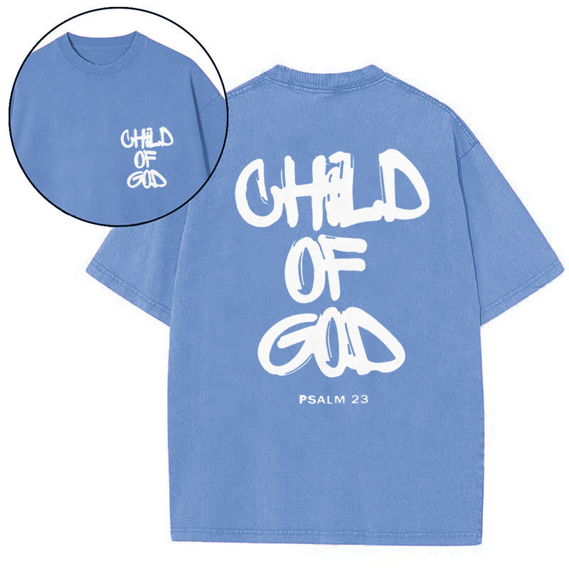 Christianartworkshop "CHILD OF GOD" Washed T-Shirt - Blue - 5XL - image 10