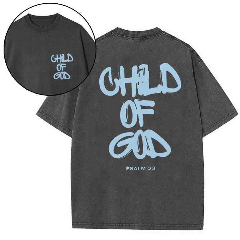 Christianartworkshop "CHILD OF GOD" Washed T-Shirt - Black - 5XL - image 1