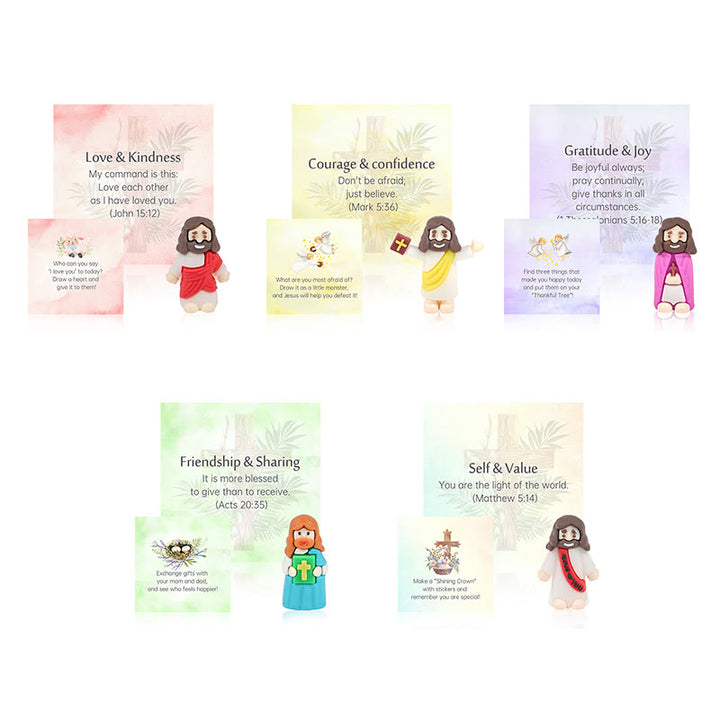 Christianartworkshop 5/10/20/30pcs Bible Verse Cards with Mini Jesus Figurines & Interactive Questions: Inspire and Educate - 30pcs/set - image 1