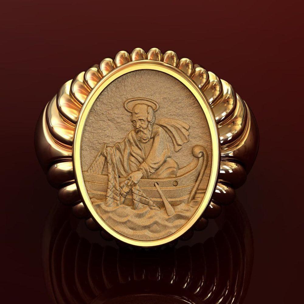 Christianartworkshop Fisherman Apostle's Legacy Ring: A Symbol of Faith and Devotion - image 2