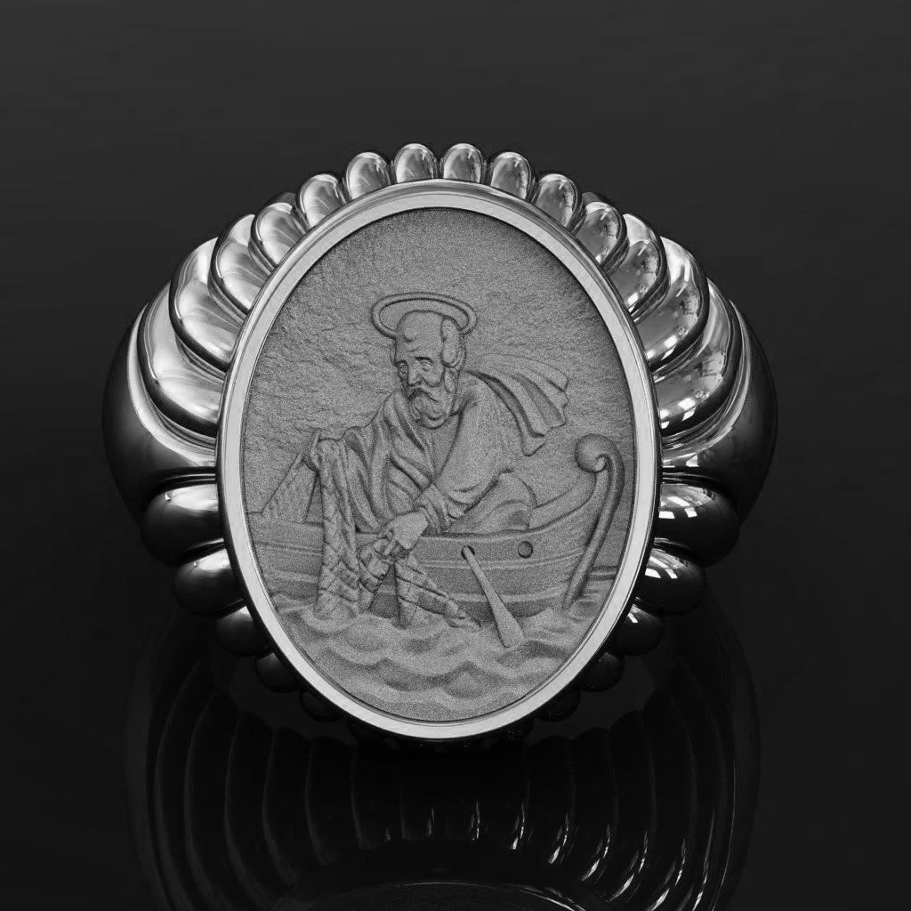Christianartworkshop Fisherman Apostle's Legacy Ring: A Symbol of Faith and Devotion - image 5