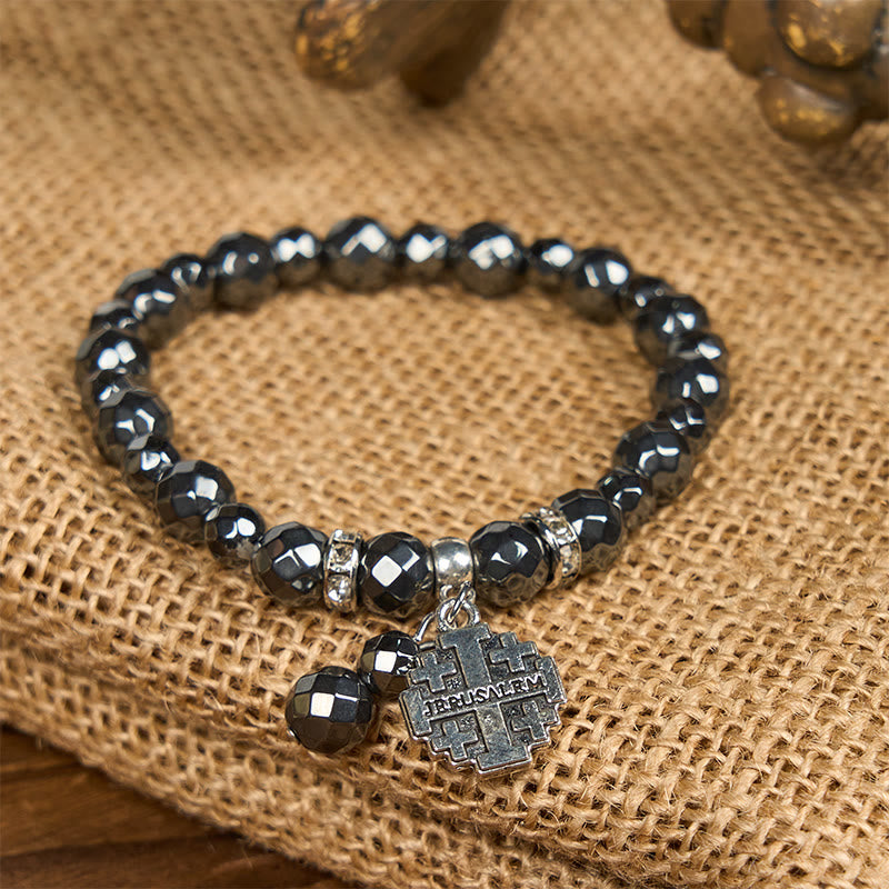 Christianartworkshop Shiny Black Gallstone Jerusalem - Inspired Bracelet: A Symbol of Faith - image 5
