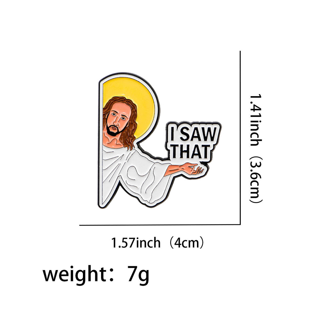 Christianartworkshop 3styles Jesus Quote Cartoon Metal Brooches: A Blend of Faith and Whimsy - image 6