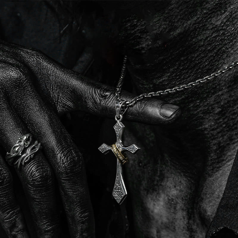 Christianartworkshop 925 Sterling Silver Modern & Minimalist Crucifix Necklace: A Symbol of Dark Talisman - image 2