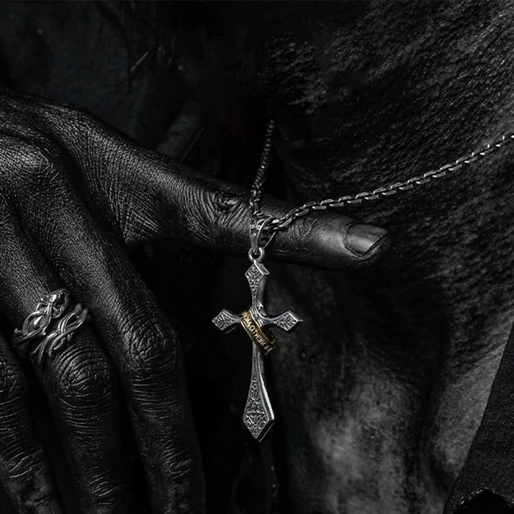 Christianartworkshop 925 Sterling Silver Modern & Minimalist Crucifix Necklace: A Symbol of Dark Talisman - image 2