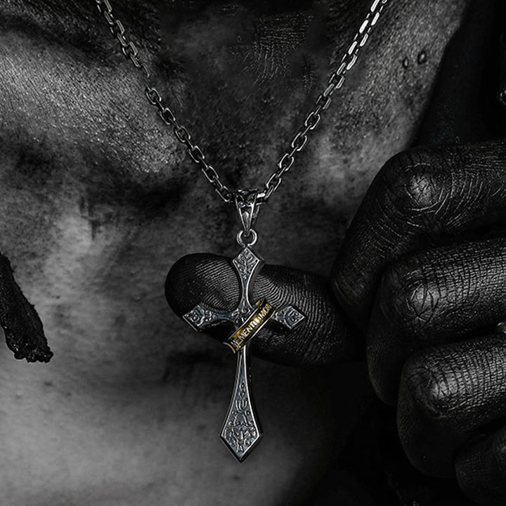 Christianartworkshop 925 Sterling Silver Modern & Minimalist Crucifix Necklace: A Symbol of Dark Talisman - image 3