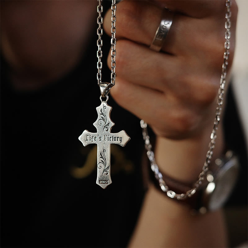 Christianartworkshop 925 Sterling Silver Vintage & Classic Crucifix Life's Victory Necklace: Emblem of Divine Triumph - 925 Sterling Silver - image 1