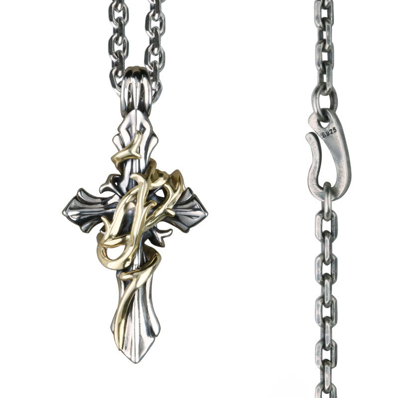 Christianartworkshop 925 Sterling Silver 2styles Vine Crucifix Necklace: Unleashing Your Dark Personality - image 5