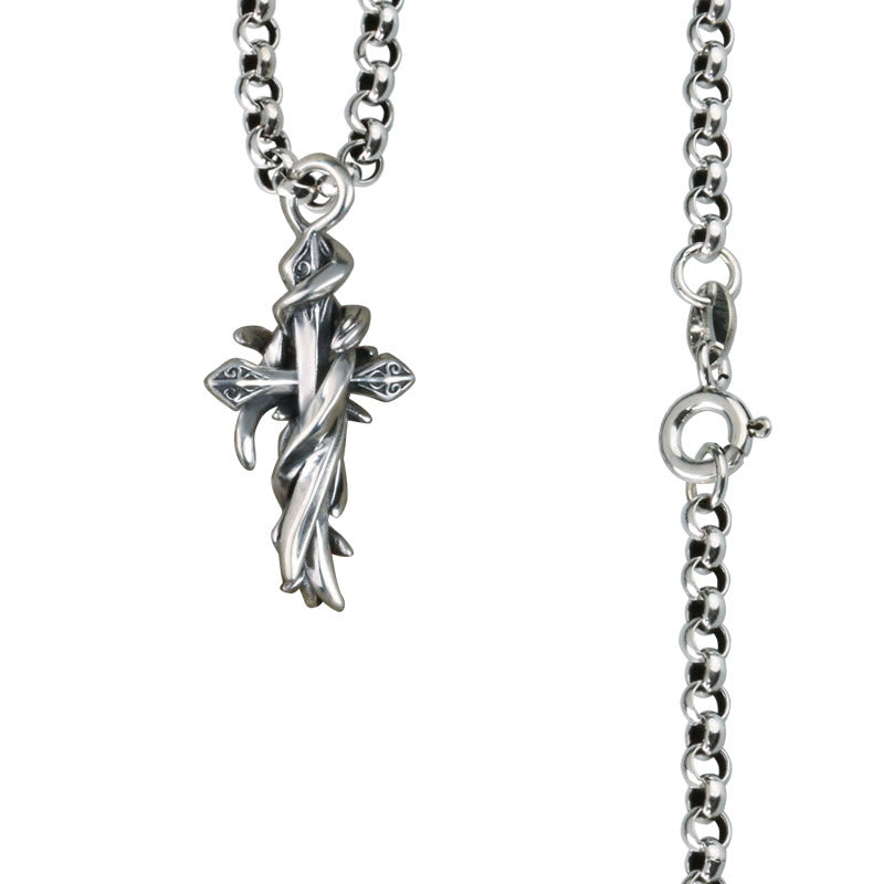 Christianartworkshop 925 Sterling Silver 2styles Vine Crucifix Necklace: Unleashing Your Dark Personality - Silver - image 7