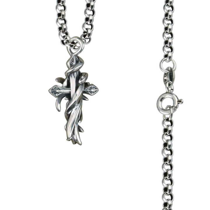 Christianartworkshop 925 Sterling Silver 2styles Vine Crucifix Necklace: Unleashing Your Dark Personality - Silver - image 7