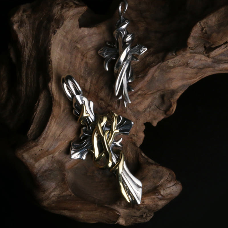 Christianartworkshop 925 Sterling Silver 2styles Vine Crucifix Necklace: Unleashing Your Dark Personality - image 2