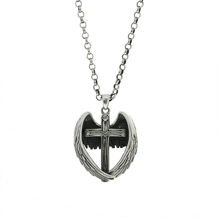 Christianartworkshop 925 Sterling Silver Angel Wings Cross Necklace: Embodying Faith and Celestial Grace - image 6