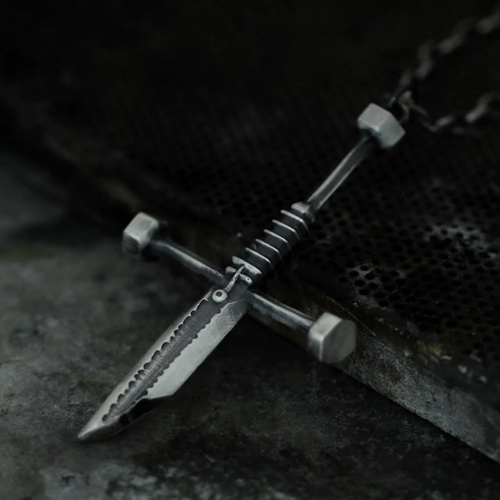 Christianartworkshop 999 Sterling Silver Broken Sword Cross Necklace: A Bold Statement of Resilience and Style - image 3