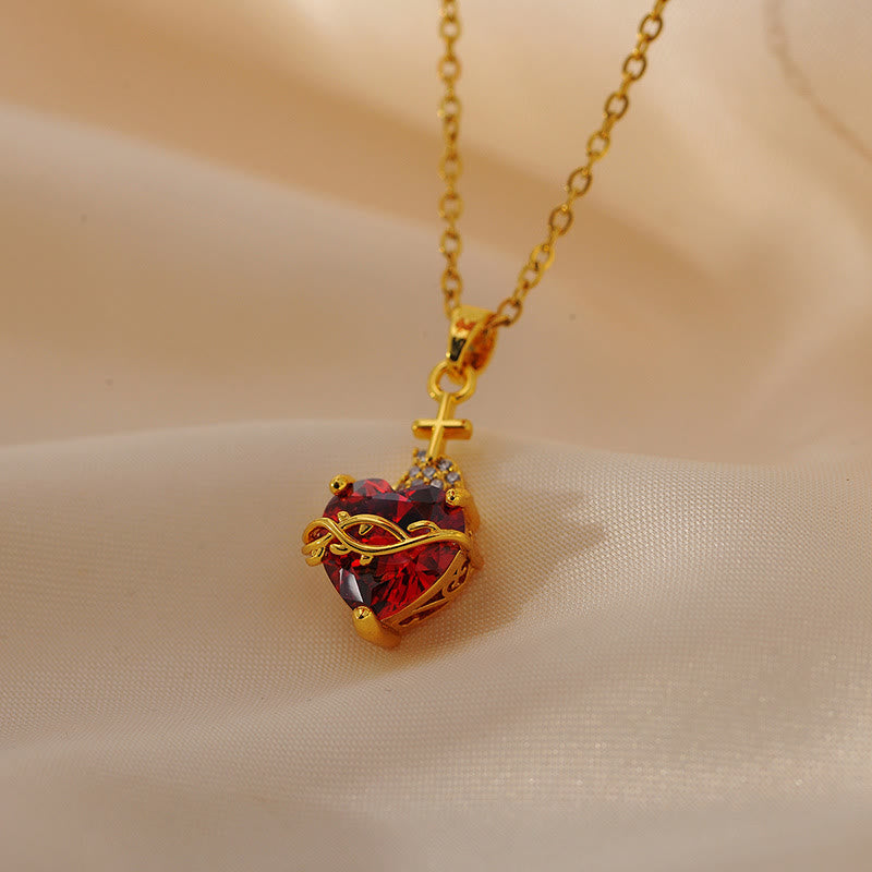 Christianartworkshop Modern & Minimalist Love Cross Necklace: A Stunning Fusion of Contemporary Design and Timeless Symbolism - Jesus Sacred Heart - image 1