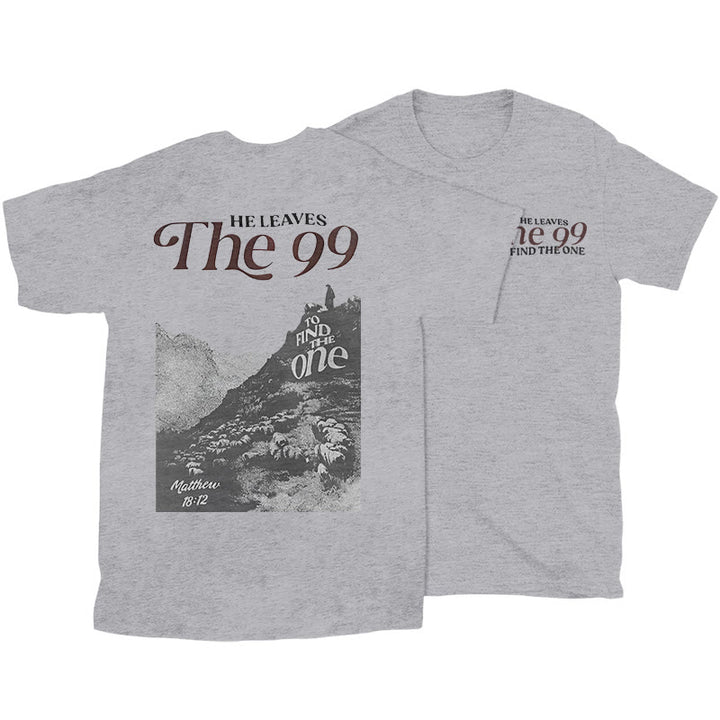 Christianartworkshop He Leaves the 99 to Find the One T-shirt - Grey - 2XL - image 31