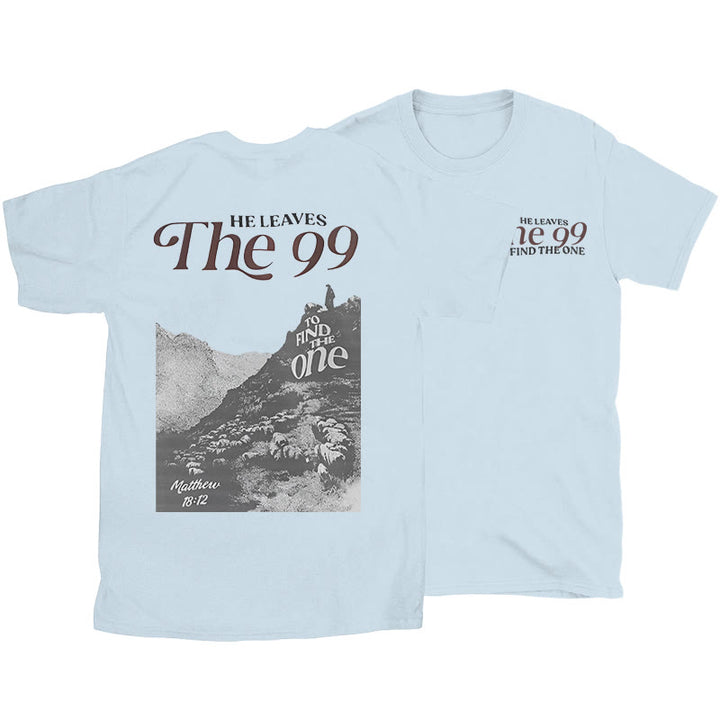 Christianartworkshop He Leaves the 99 to Find the One T-shirt - Blue - 2XL - image 16