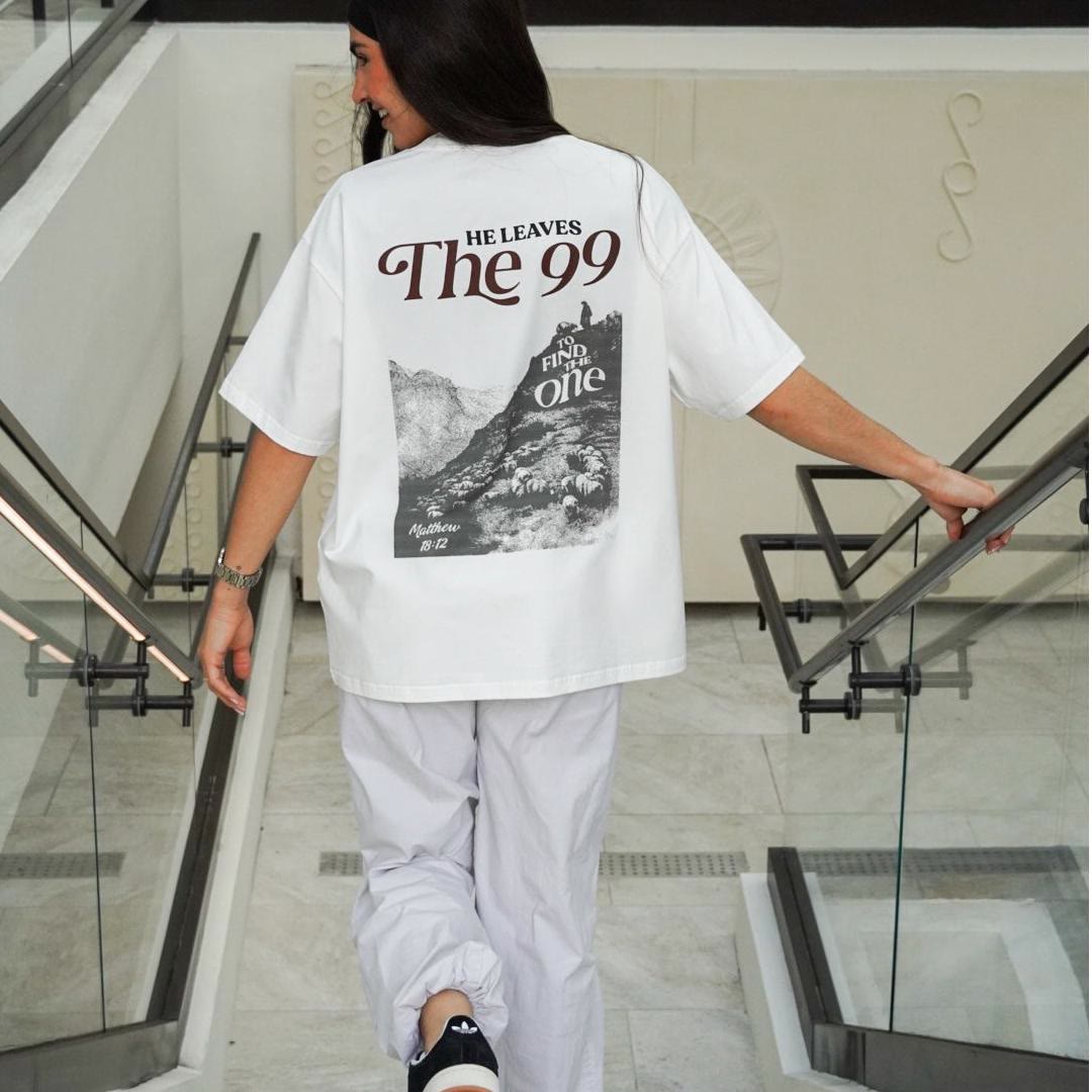 Christianartworkshop He Leaves the 99 to Find the One T-shirt - image 4