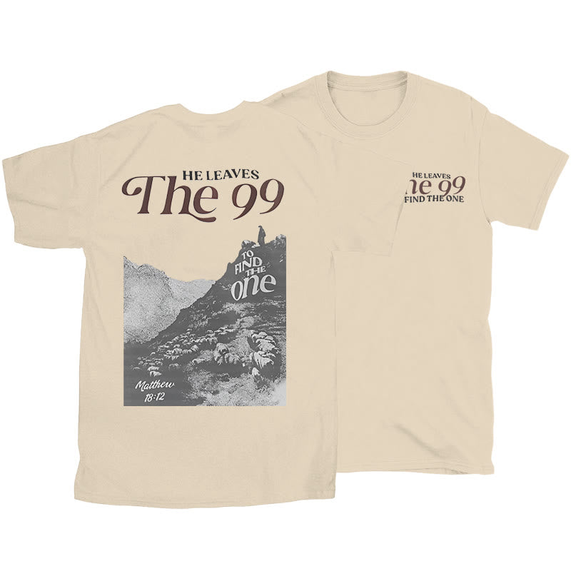Christianartworkshop He Leaves the 99 to Find the One T-shirt - Beige - 2XL - image 12