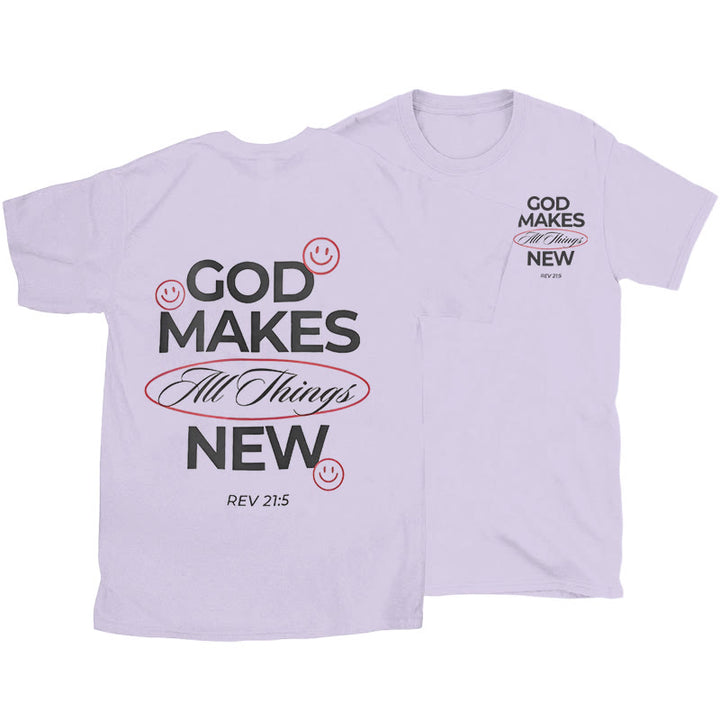 Christianartworkshop God Makes All Things New T-shirt - Purple - 2XL - image 16