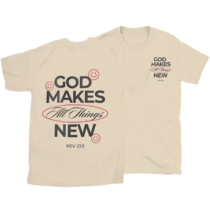 Christianartworkshop God Makes All Things New T-shirt - Beige - 2XL - image 7