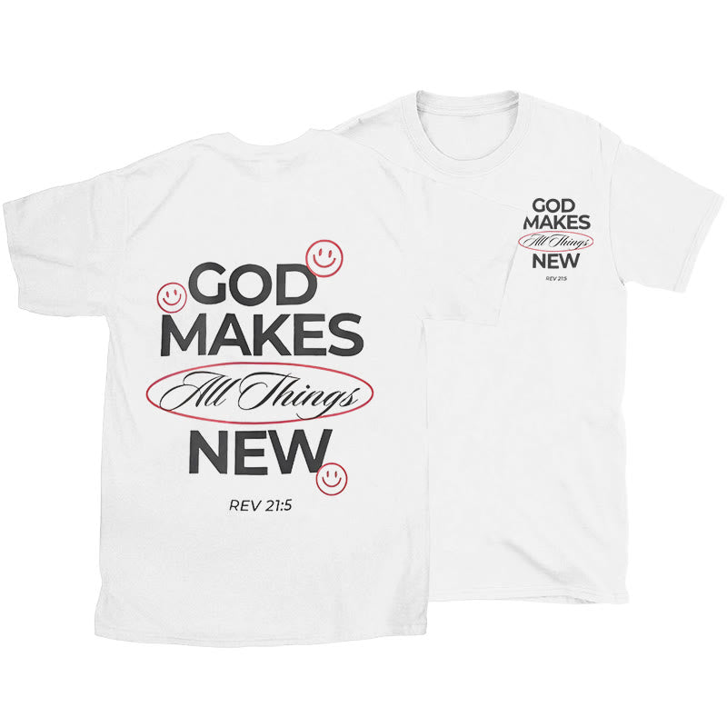 Christianartworkshop God Makes All Things New T-shirt - White - 2XL - image 1