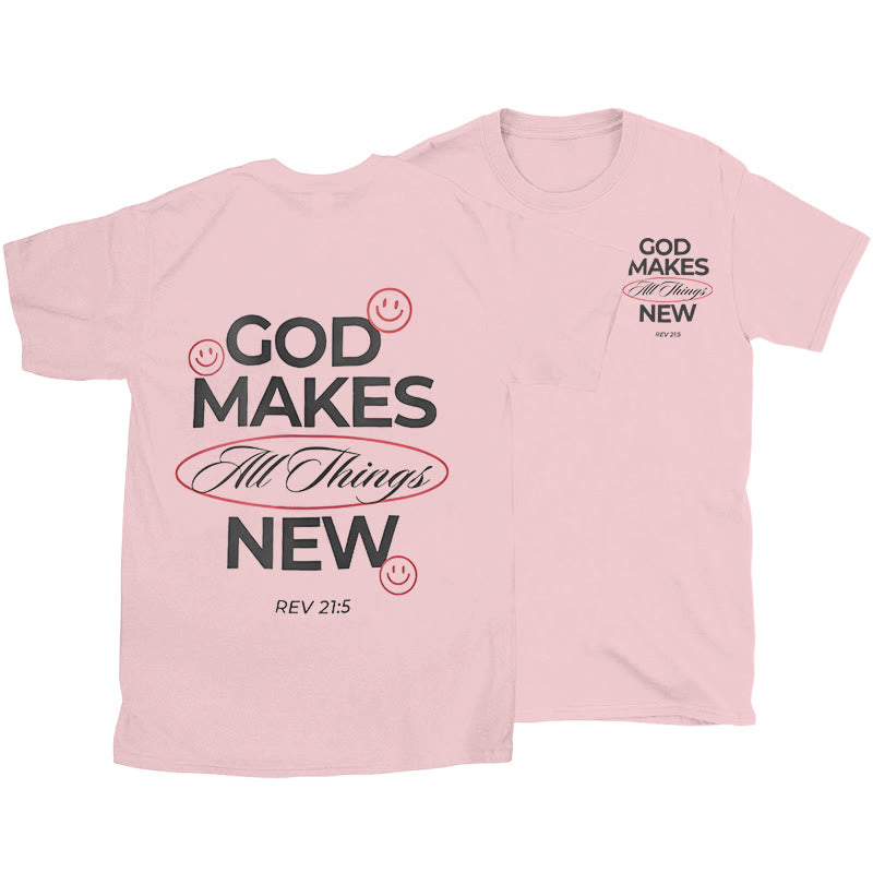 Christianartworkshop God Makes All Things New T-shirt - Pink - 2XL - image 13