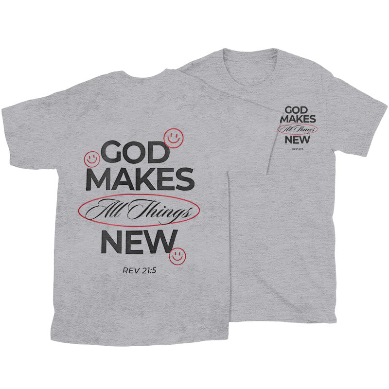 Christianartworkshop God Makes All Things New T-shirt - Grey - 2XL - image 25