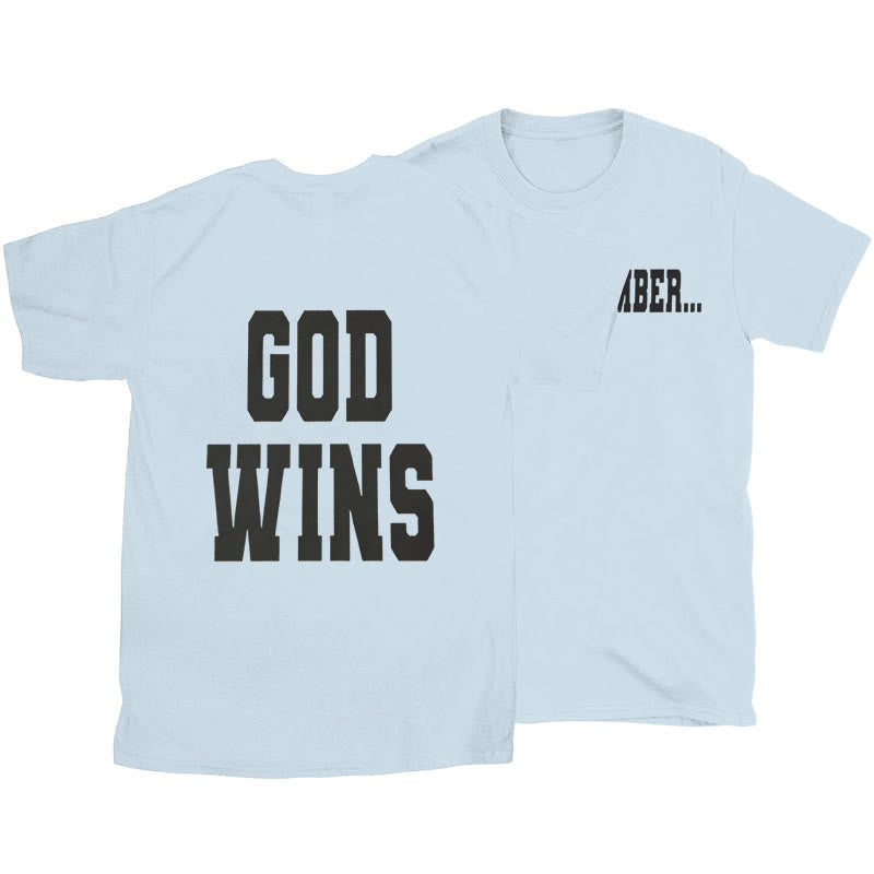 Christianartworkshop God Wins T-shirt - Blue - 2XL - image 10